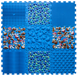 Masážní ortopedická podložka Ortek "Puzzle Mix" 9 modulů Modrá