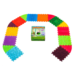 Masážní podložka Ortek Dinosauři Puzzle 10 prvků + 6 trojúhelníků